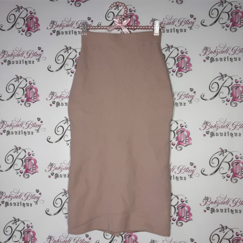 The group babaton aritzia skirt pink blush thick sexy slit in back warm luxury